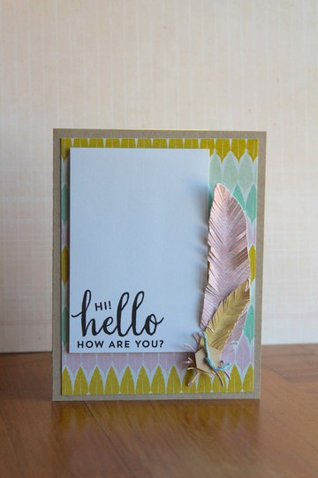 Feather hello card