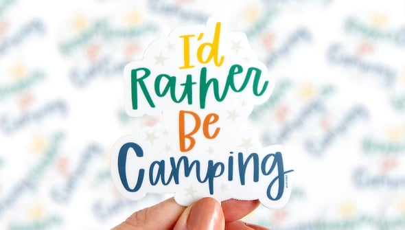 I'd Rather Be Camping Decal Sticker gallery