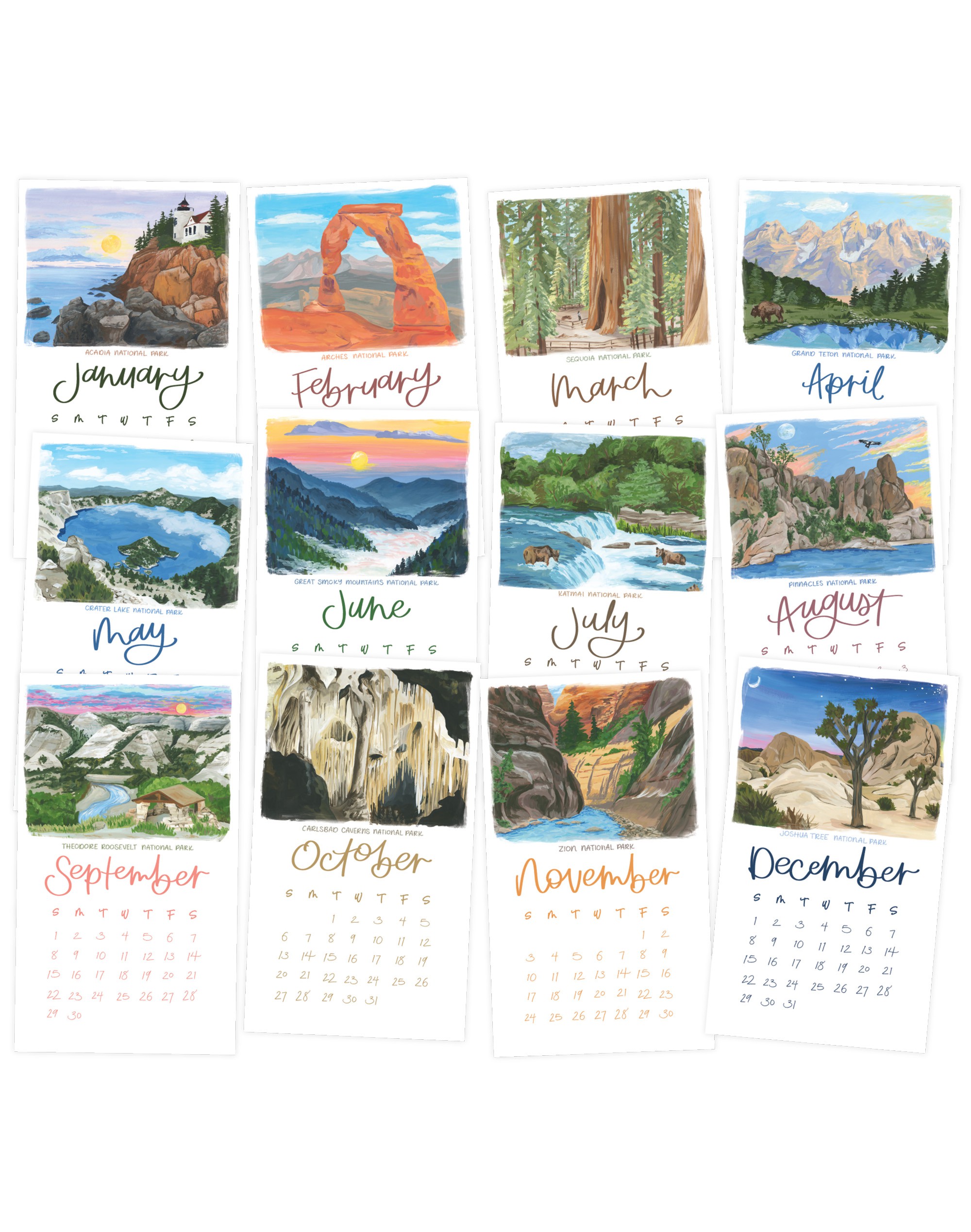 2025 Stump Calendar National Parks 1canoe2