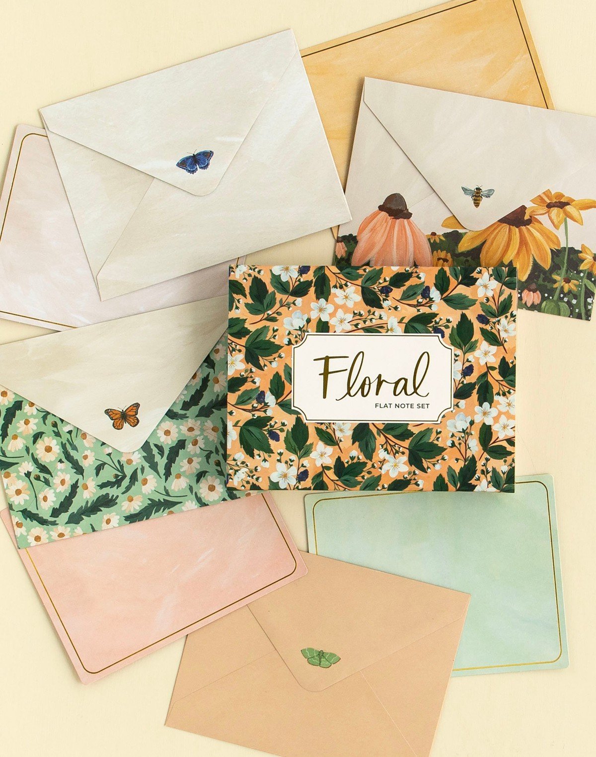 Floral Envelope Flat Note Set item