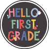 Hello First Grade - Callie Tee - Dark Gray