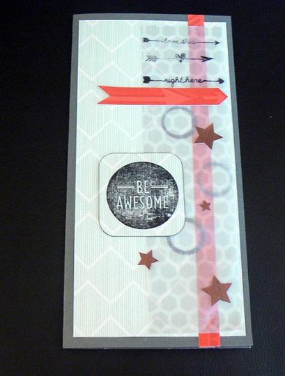 NSD challenge card stamping on pattern paper