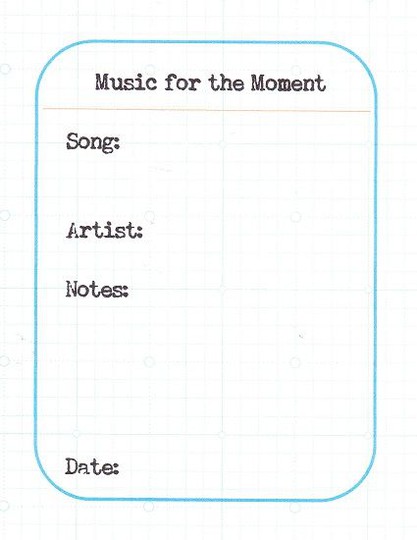 Music journal card