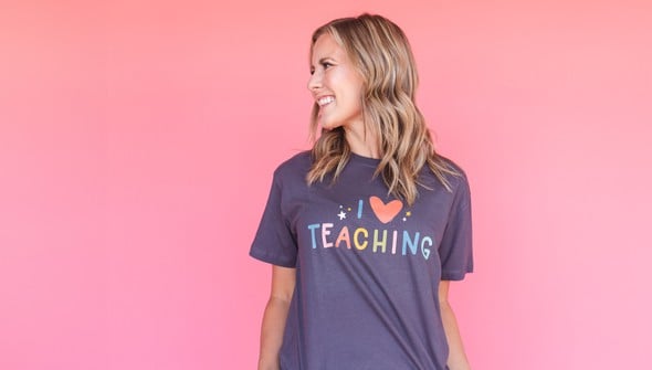 I Love Teaching Tee - Graphite gallery