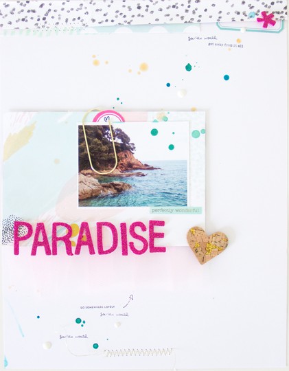 Paradise scrapbooking layout scatteredconfetti scrapbookwerkstatt bloghop 7paper 0 original