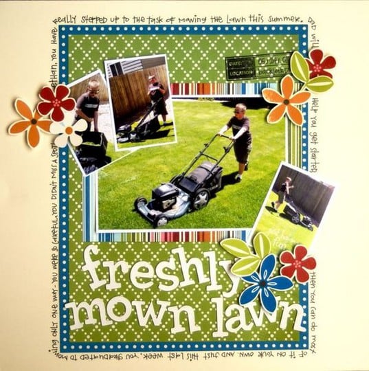 freshly mown lawn