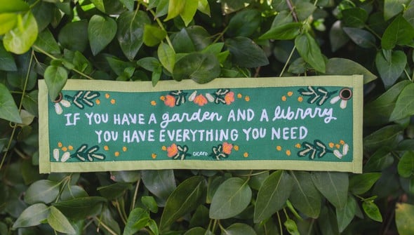 Garden And A Library Canvas Banner gallery