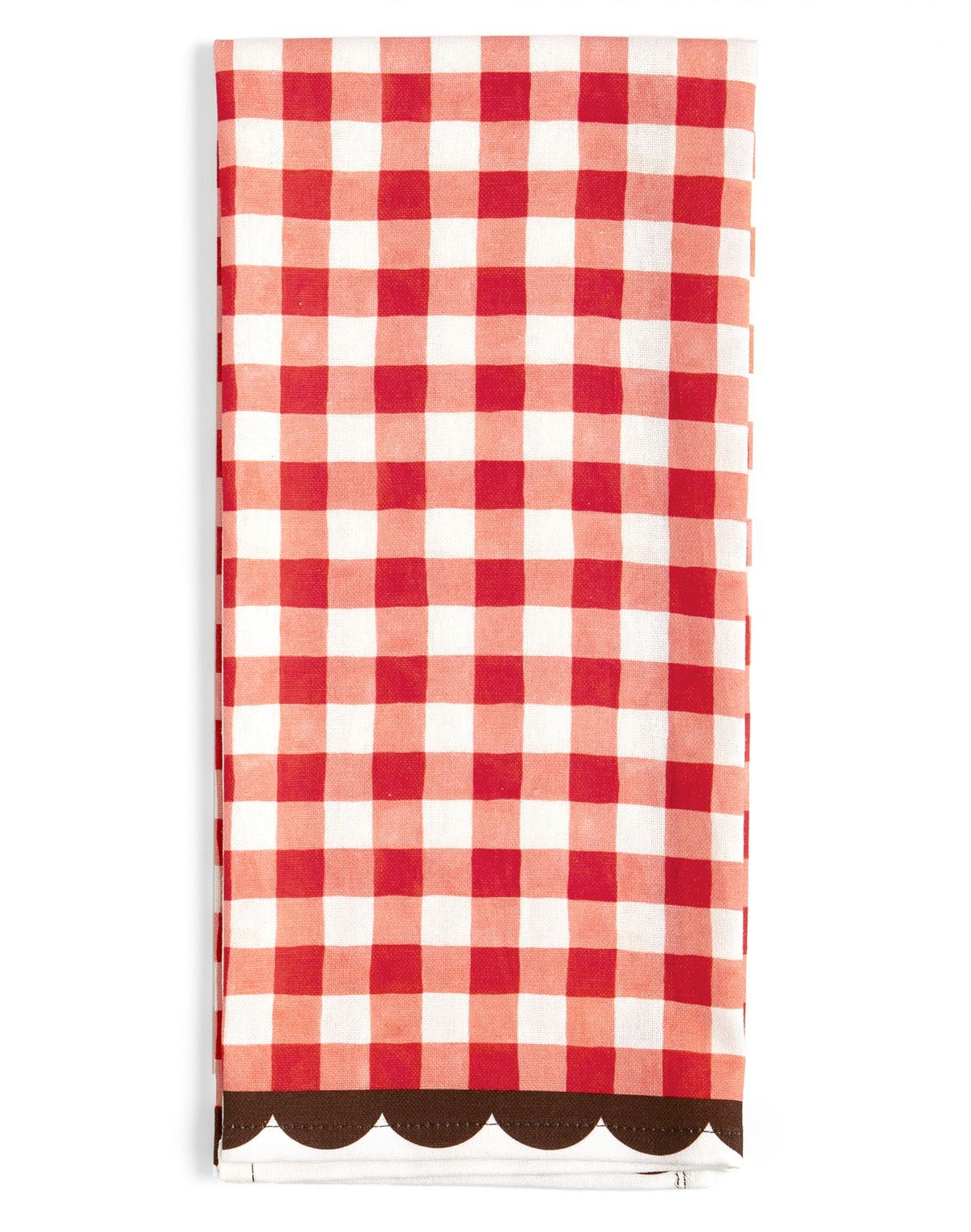 Red Gingham Scalloped Tea Towel item