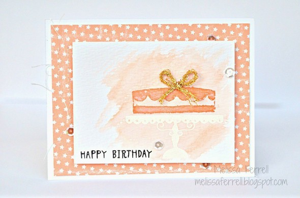 watercolor happy birthday with a gold bow by Nnylyssim gallery