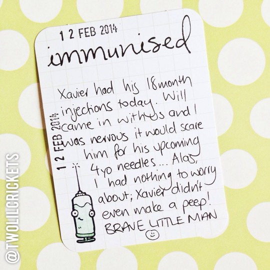 Immunisation Journal Card