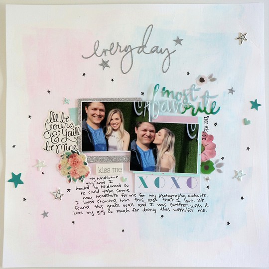 Everyday with you layout  watercolor paint background and hand drawn stars %25281%2529 original