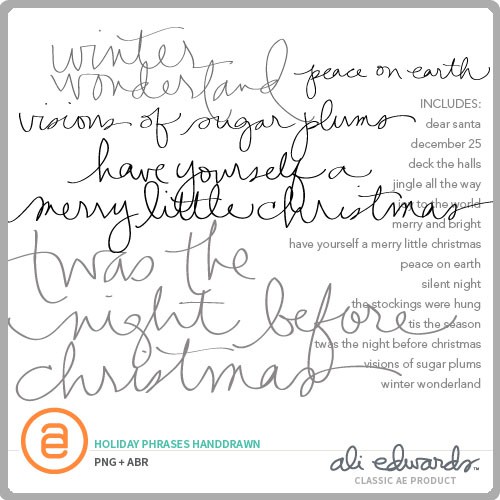 Ali Edwards Design Inc Holiday Handdrawn Phrases