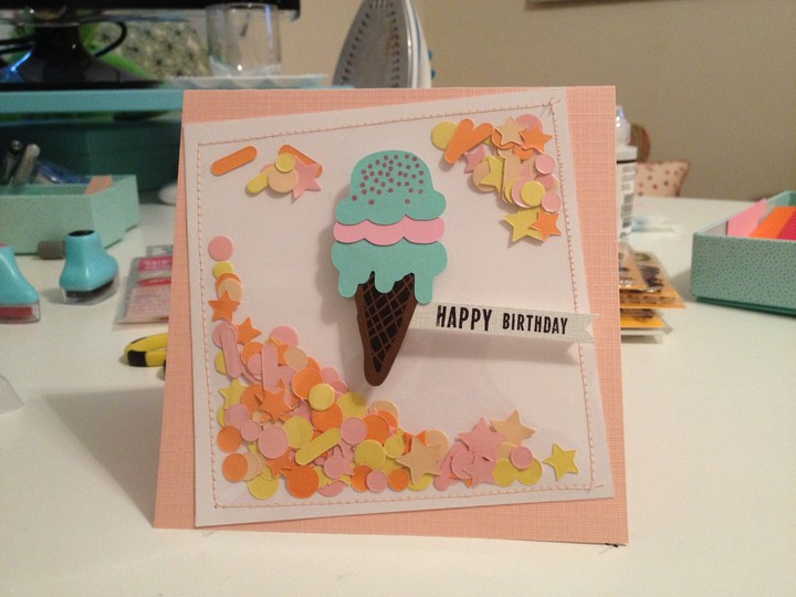 Birthday Ice Cream Confetti Card