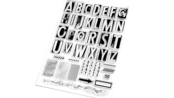 August 2023 Hip Kit Club Essentials Cardstock Mini Alphabet Stickers Black  & Silver Foil