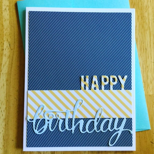 Guy birthday card with two die cuts