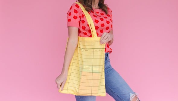 Yellow Library Card Lightweight Foldable Tote Bag gallery