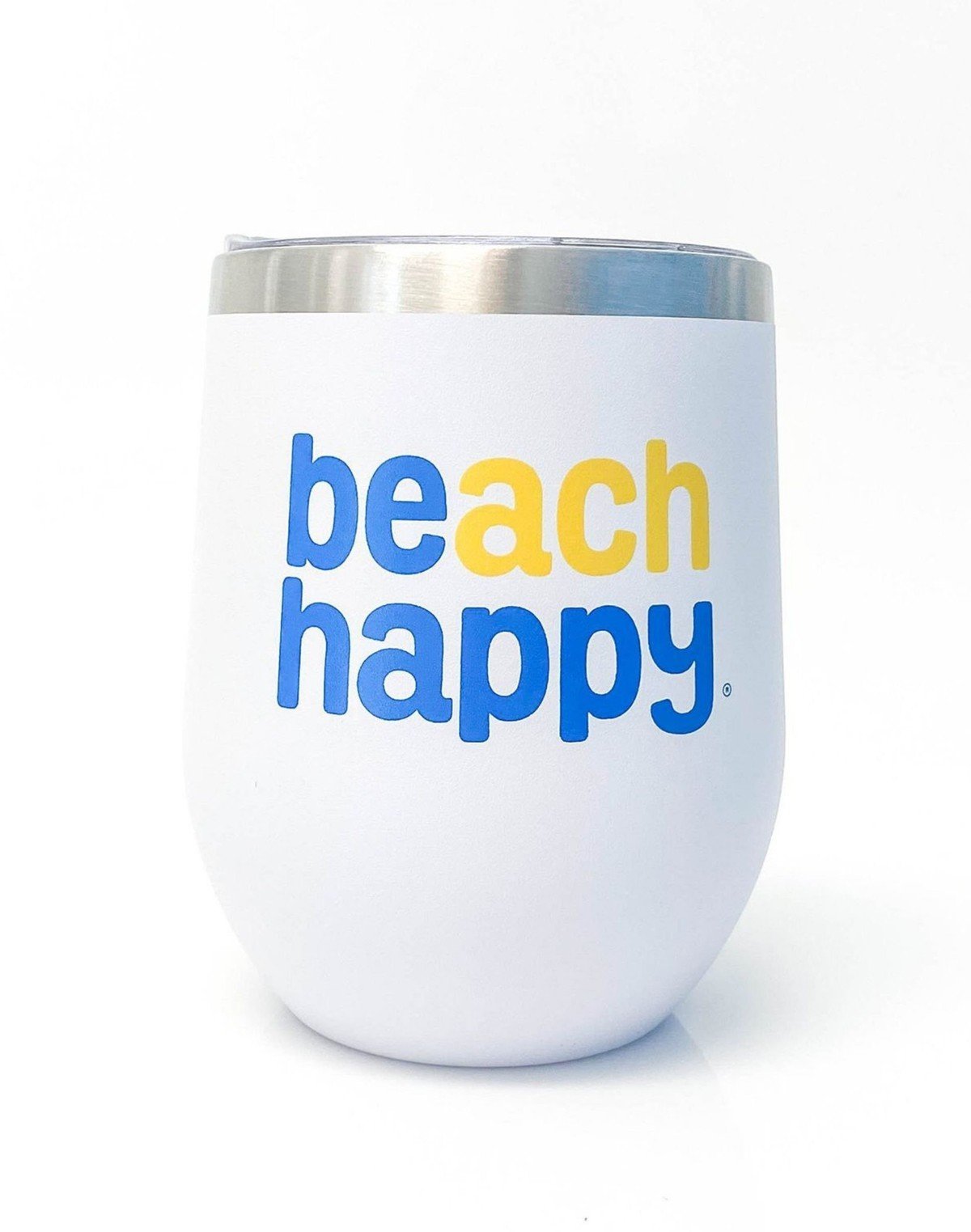 Beach Happy® Stainless Wine Glass - White item