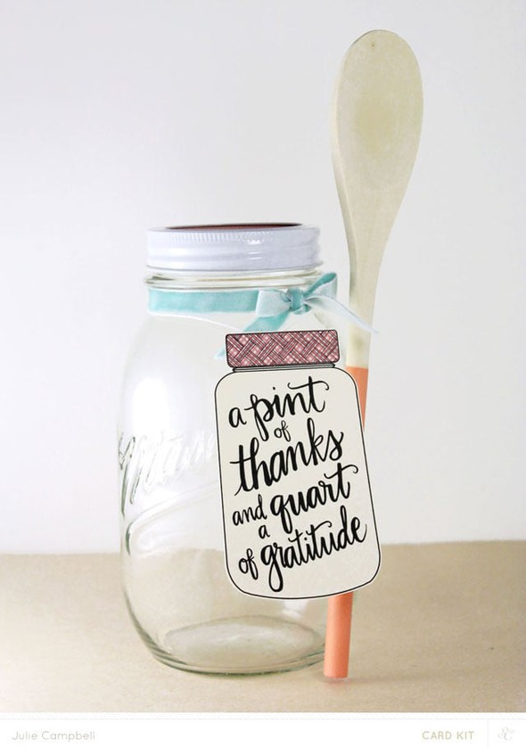 Pint of Thanks Jar & Painted Spoon Set by JulieCampbell gallery