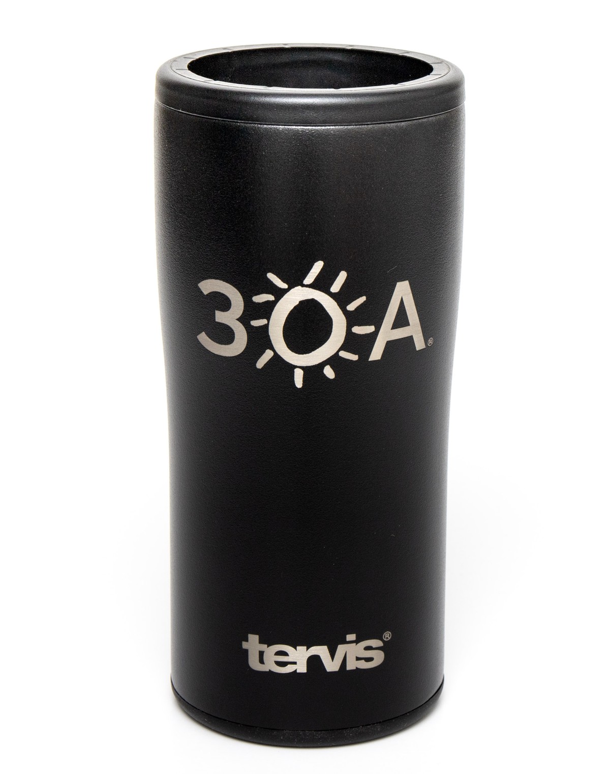 30A® Logo Etched Stainless Steel Slim Can Koozie - Black item