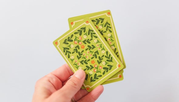 Green Floral Deck of Playing Cards gallery