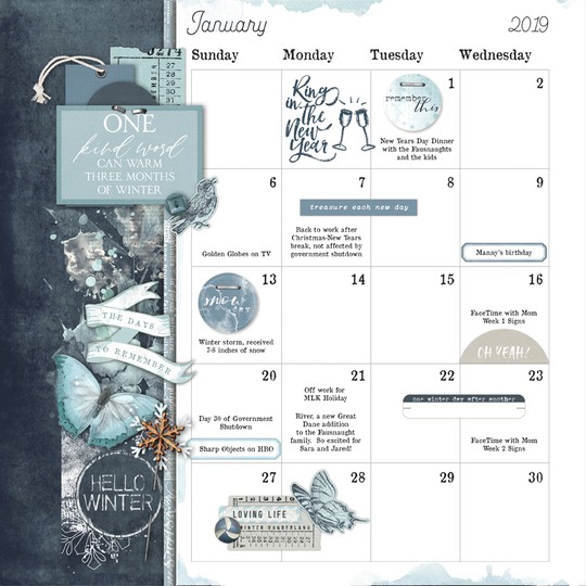 January 2019 Daily Planner Left