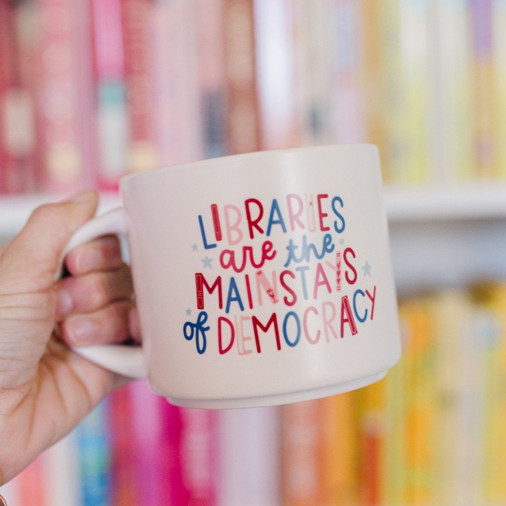 Libraries Are The Mainstays Of Democracy Large Ceramic Mug item