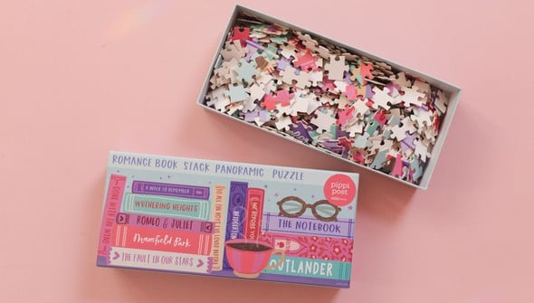 Romance Novels Bookshelf - 400 Piece Panoramic Jigsaw Puzzle gallery