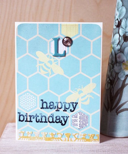 Happy birthday bee card for Lu