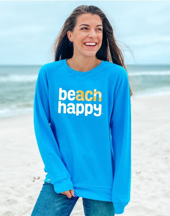 133706 beach happy printed crew sweatshirt 30a blue women slider 1 original