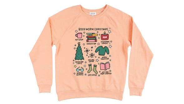 Bookworm Christmas - Pippi Sweatshirt - Peach gallery