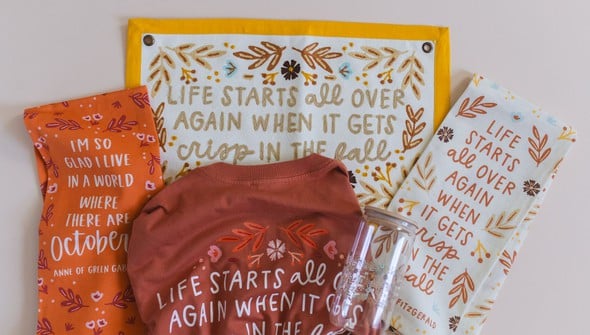 Life Starts in the Fall Embroidered Canvas Banner gallery