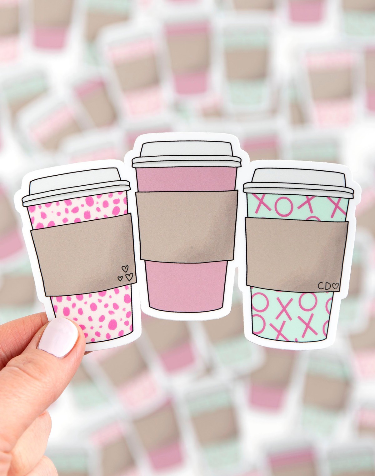 Valentine Coffee Cups Decal Sticker item