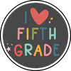 I Love Fifth Grade - Youth Pippi Tee - Dark Gray