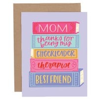 Mom Book Stack Greeting Card image