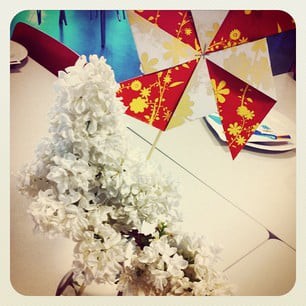 Paper pinwheel table decorations