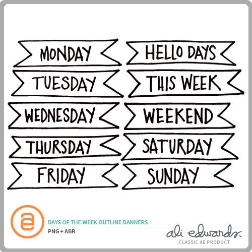 Ali Edwards Design Inc Days Of The Week Outline Banners