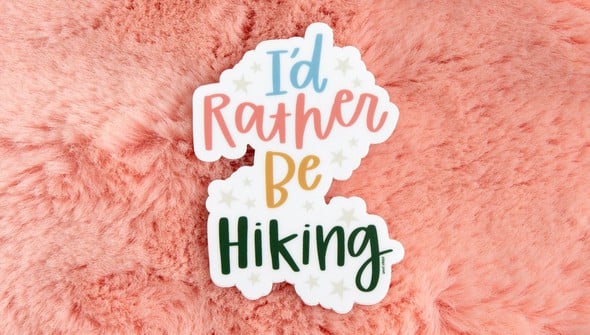 I'd Rather Be Hiking Decal Sticker gallery