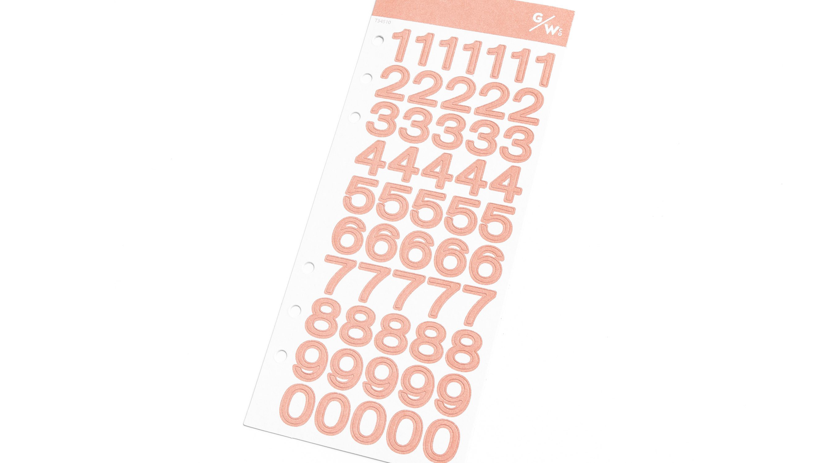 Brainstorm Number Stickers - Peach - Studio Calico