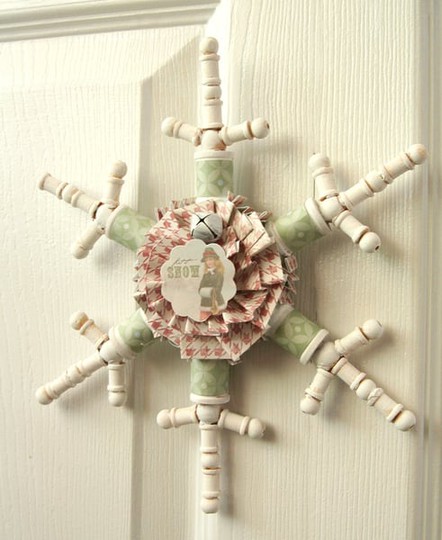Wooden Spool Snowflakes *NEW Melissa Frances*