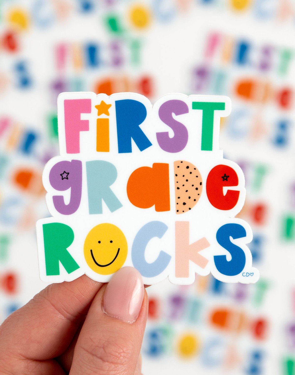 First Grade Rocks Decal Sticker item
