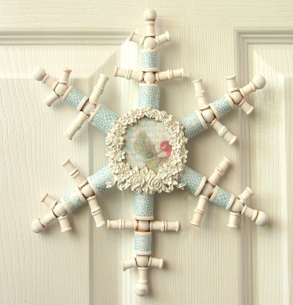 Wooden Spool Snowflakes *NEW Melissa Frances* by Dani gallery