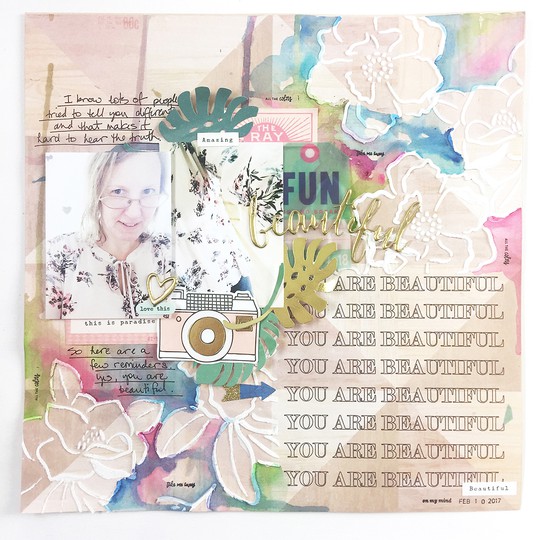 {You Are Beautiful} Mixed Media Layout