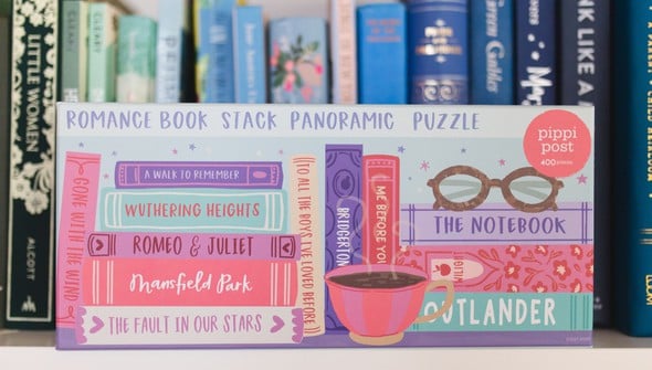 Romance Novels Bookshelf - 400 Piece Panoramic Jigsaw Puzzle gallery