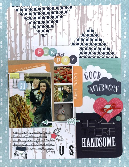 Hey there handsome nicole martel echo park paper layout heidi swapp clique kits