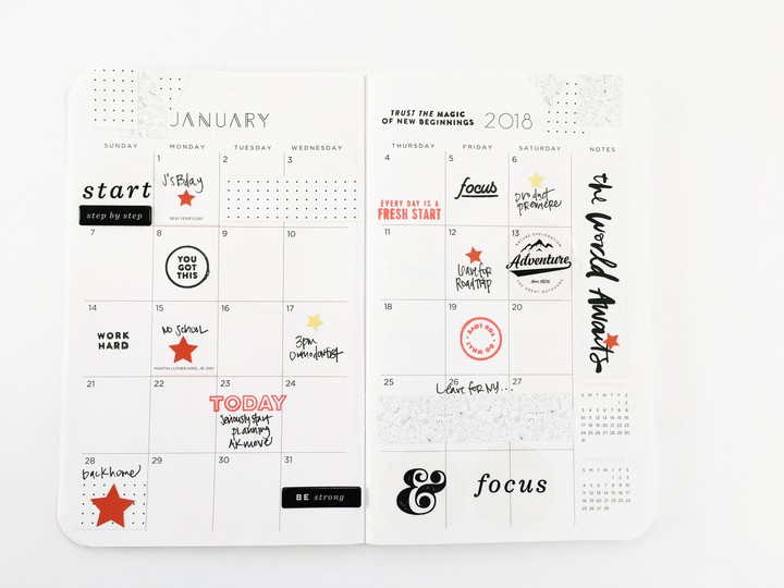 January Monthly Spread