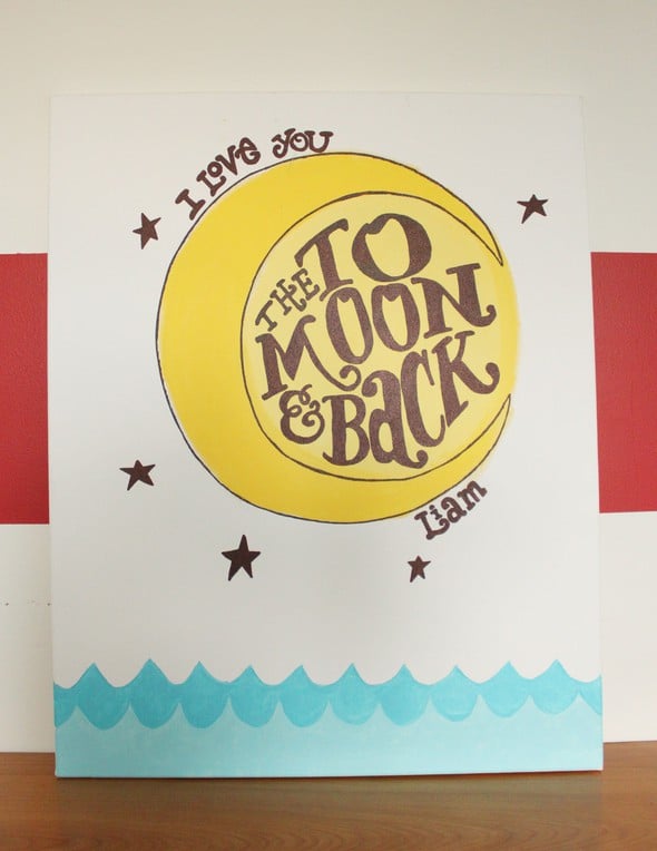 To the moon and back canvas