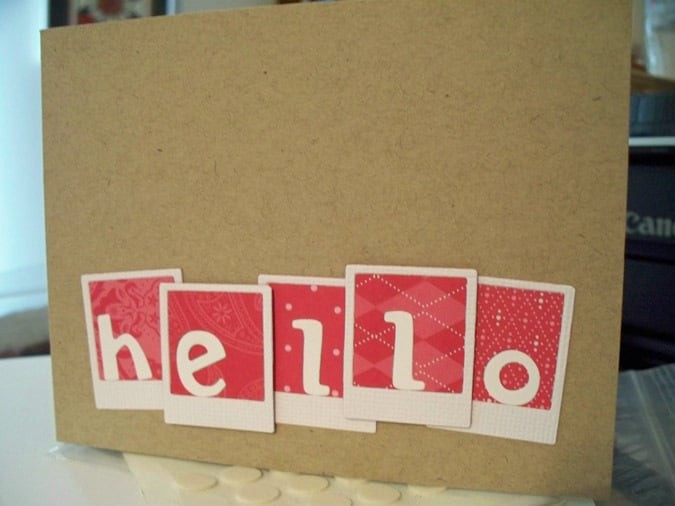 Hello card (with mini die cuts!)