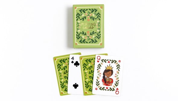 Green Floral Deck of Playing Cards gallery