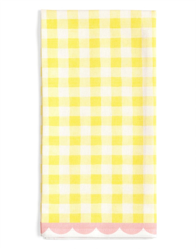 Yellow Gingham Scalloped Tea Towel, 1 of 11