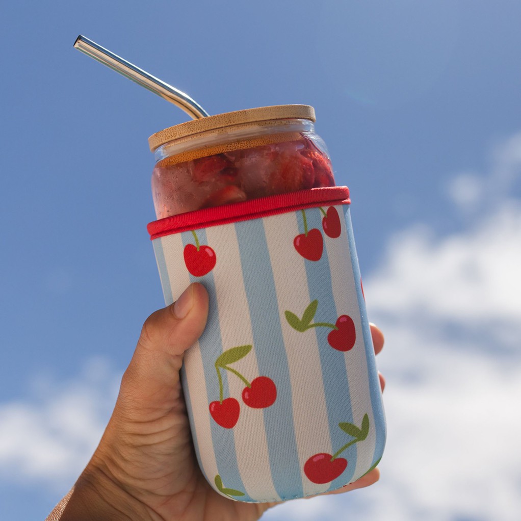 Cherry Striped Drink Sleeve - Preordering item